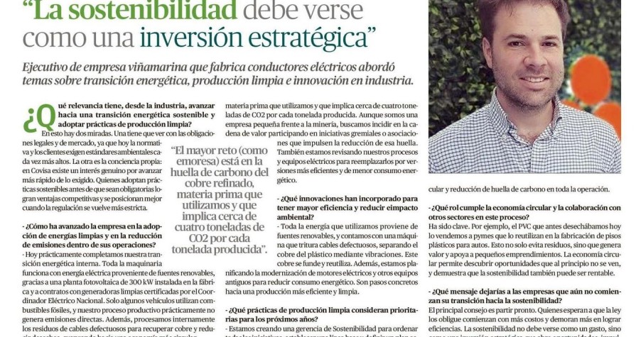 La sostenibilidad debe verse como una inversión estratégica